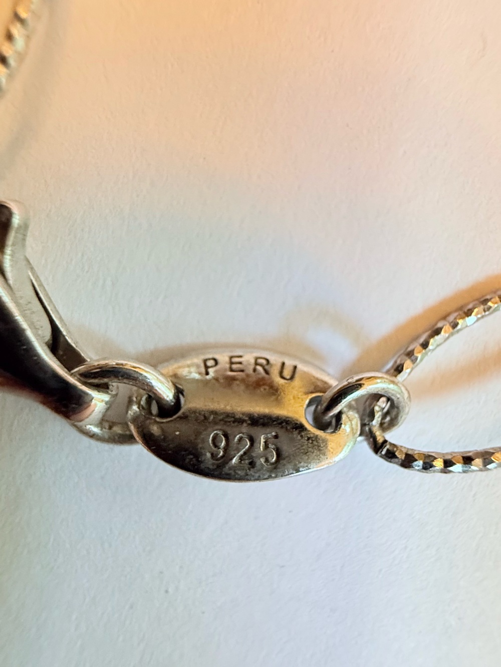 Ross-Simons Charles Garnier Necklace 
925 / PERU with clover/flower hallmark - Picture 3 of 4